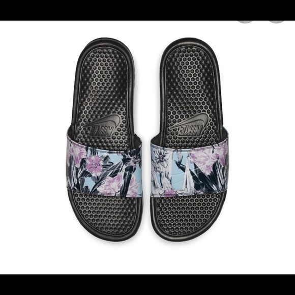 nike floral slides